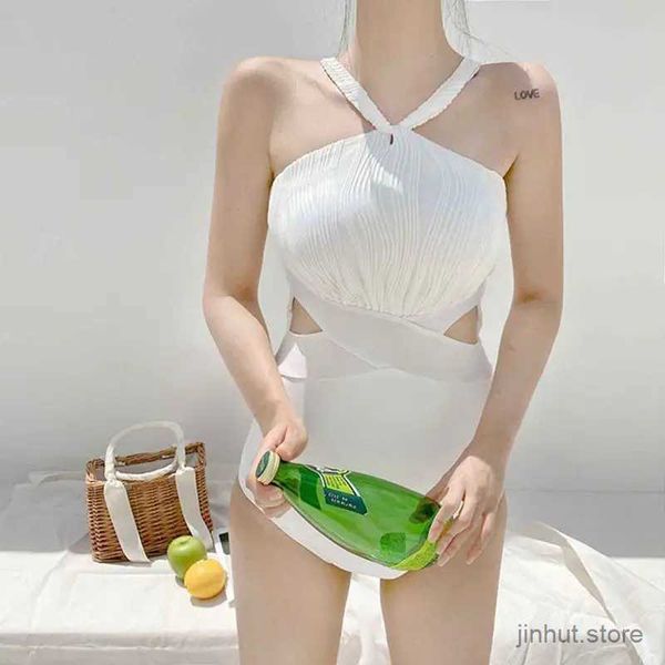 Swimwear de mujeres 2023 Sexy Corta One Piece traje de traje de baño sólido
