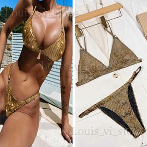 Maillots de bain pour femmes 2023 Sexy Bikini doré chaud nouveau style maillot de bain maillots de bain femmes Maio Biquinis Stroj kapielowy Banador Mujer T240222