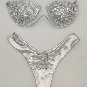 Damesbadmode 2023 Sexy Vrouwen Bikini Set Strass Diamant Bling Stenen Zomer Badpak Badpak Biquini