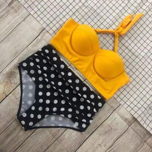 Dames badmode 2023 stijl dames mode tweedelig zwempak tie-dye open rug strapless top split bikini dames ondergoed polka dot slipje