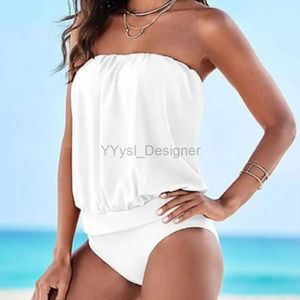 Dames badmode 2023 zomer bikini dames stevige kleur backless strapless strand