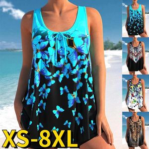 Maillots de bain pour femmes 2023 Femmes Floral Imprimer Maillot de bain Femme Deux pièces Maillot de bain Sexy Bikini Été Dames Lâche Tankini Ensembles