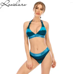 Dameszwemkleding 2024 Blue Plus Mize 3xl Lace-Up Women Sets Sexy Bikini Top apart zwempak Sea Swimming Suit Tankini Trikini 2-stukje