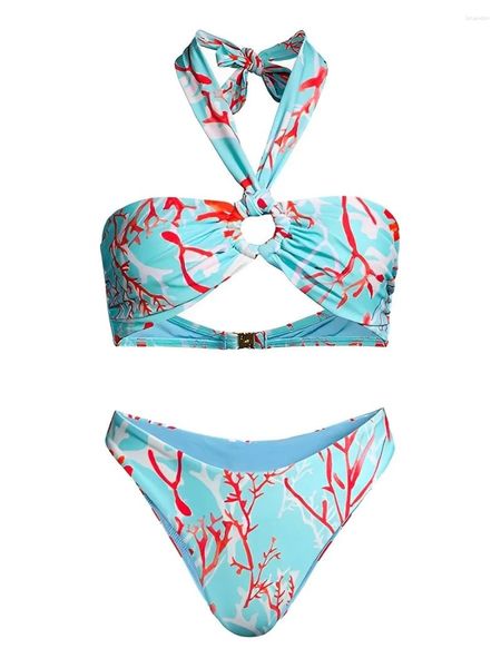 Swimwear féminin 2024 Halter Ring à deux pièces Bikini Bikini de maillot de bain Femme Baigneurs Baignes Baignade Swimming Swiming Swim Summer Beachwear