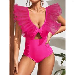 Dames badmode 2024 Halter Women V Neck One Piece Swimsuit Zomer Strandkleding Begoordpak Vintage Monokini Vrouw