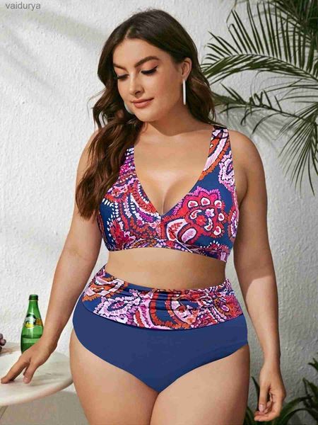 Traje de baño para mujer 2024 Bikini de moda caliente para mujer Traje de baño de dos piezas Pantalones planos grandes Ropa de playa Disfraces al por mayor y al por menor YQ240330