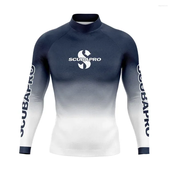 Traje de baño de mujeres 2024 Camisa de natación de surf de manga larga para hombres Protección de rayas UV Surfing Beach Camisetas de guardia ajustada Traje de baño