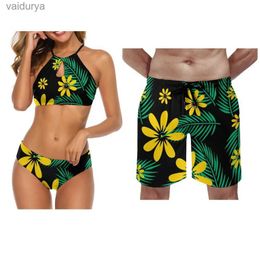 Dames badmode 2024 Nieuwe bikini zomer sexy zwempak strand push-up aangepaste polynesische paar heren shorts yq240330