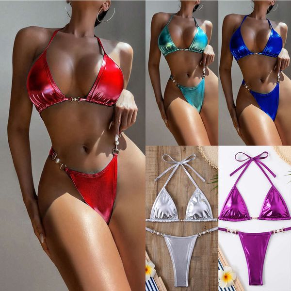 Swimwear féminin 2024 Nouveau Bikini sexy Womens Strap Strap Sweet Bright Color Couleur Swimsuit