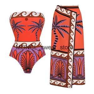 Vrouwen Badmode 2024 Nieuwe Sexy Een Stuk Badpak Hoge Taille Bikini Set Broek Vintage Print Vrouwen Braziliaanse Vrouwelijke Strand badpakH24221