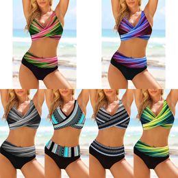 Swimwear Women 2024 New Split High Waist Bikini Swimsuit Multi Color Sexy Bikini Swimsuit pour les femmes