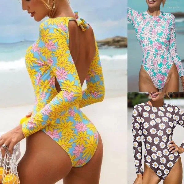 Swimwear Women 2024 Swimsuit One-Piece Print Sexy Backless One Piece Femme serrée haute