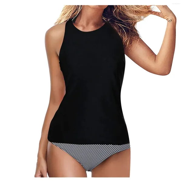 Maillots de bain pour femmes 2024 Sexy dos nu Tankini ventre contrôle femmes débardeur impression maillot de bain avec short deux pièces maillot de bain