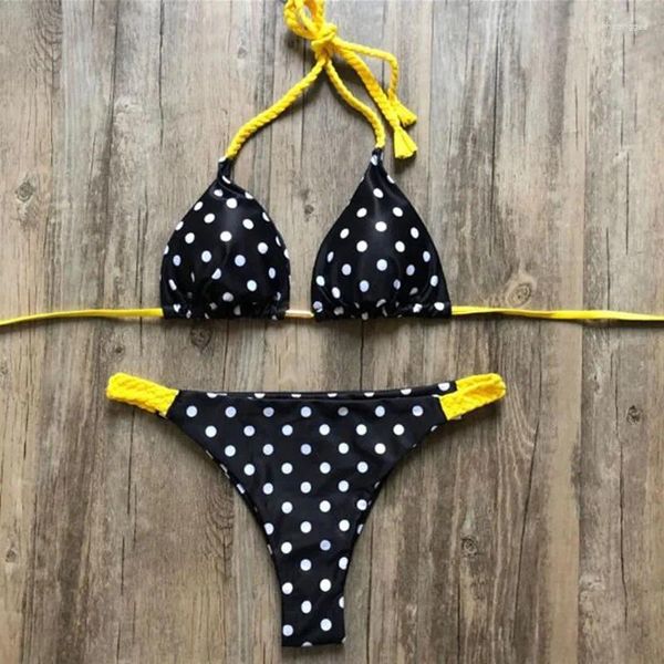 Swimwear féminin 2024 Sexy dames noue bandage bandage laçage de soutien-gorge Bra Bikini de baignade pour femmes maillot de bain maillot de bain 2 pièces Triangle