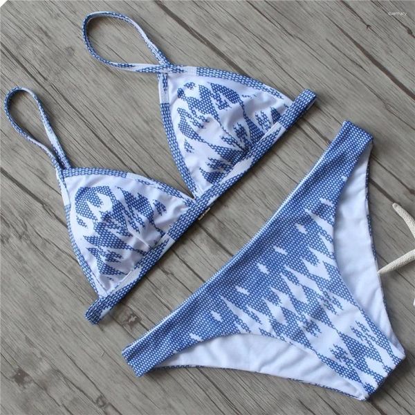 Swimwear féminin 2024 Sexy Femmes Bikini Set Pladed Summer Beach Mailwwuit Femme Two Pieces Bathing Costume Vintage Biquini