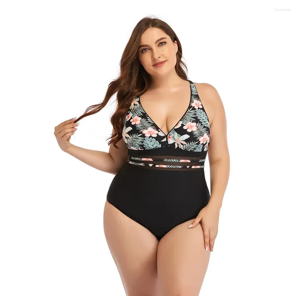 Maillots de bain pour femmes 2024 Été Imprimé Maillot De Bain Mode Plus Taille Bikini Rassemblement Exposé Une Pièce Pour Maillot De Bain Sexy Ensemble