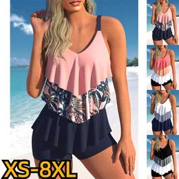 Maillots de bain pour femmes 2024 Tankinis Set Summer Beach Wear Deux pièces 3D Imprimer Natation Mode Monokini