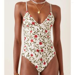 Swimwwear 2024 Vintage Flower Print Designer Bathing Fssuel Summer Surf Wear Cover Up One Pieces Swimsuit