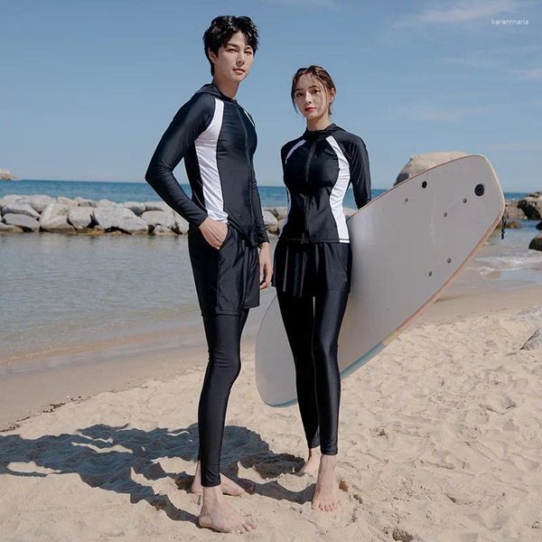 Swimwear de mujeres 2024 Wisuwore Corea del Sur pareja de buceo División de trajes de baño de manga larga Sports Surffish de surf conservador