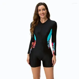 Maillots de bain pour femmes 2024 Femme Maillot de bain à manches longues Séchage rapide Surf Costume One Piece Baignade Femmes Adulte Vêtements de plongée