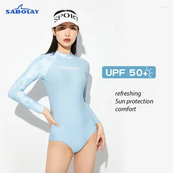 Swimwear féminin 2024 Femmes coréennes à manches longues Bikini de natation Suite de surf à séchage