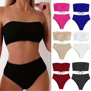 Swimwear féminin 2024 Femmes sexy mignon Split Bikini Swimsuit High Waited Push Up Two Piece pour