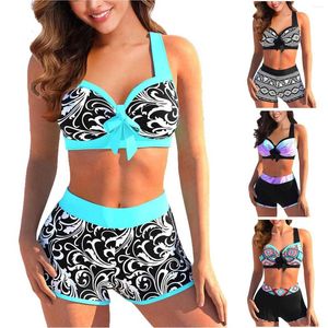 Swimwear féminin 2024 Femmes Sexy Trend Loose Taille Two Piece Bikini Feme Fashion High Wistre Design Summer Swimsuit