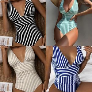 Swimwear Women 2024 Femmes Spaghetti Stracts Bikinis Sexy Maillot de bain en une seule pièce Push Up Beautiful Back Beachwear Swimming Cost