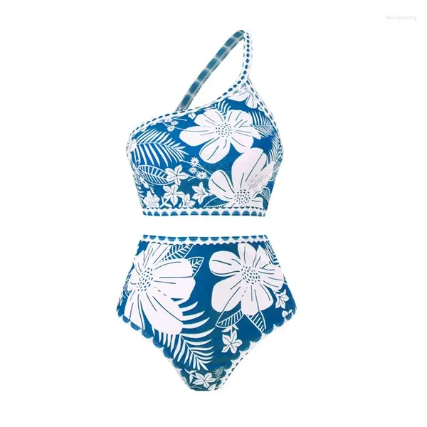 Swimwear Women 2024 Femmes Vintage Print Swimsuit Monokini Bikini High Waited Push Up Two Maillot de Bain Femme