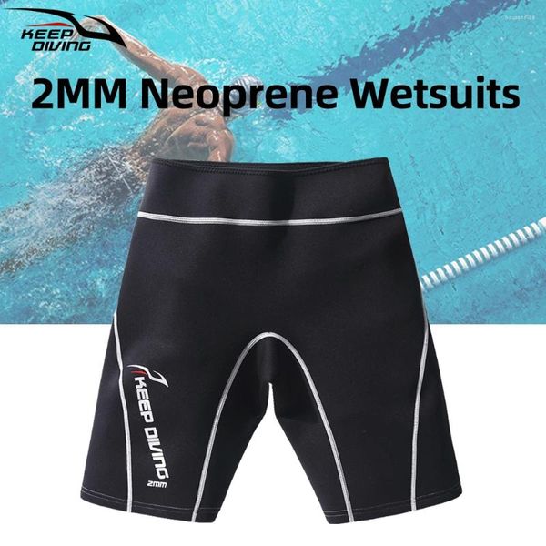 Traje de baño para mujer Trajes de neopreno elásticos de neopreno de 2 mm Buceo más grueso Snorkeling Pantalones de surf Pantalones cortos para mujer para hombre Cálido y protector solar Natación