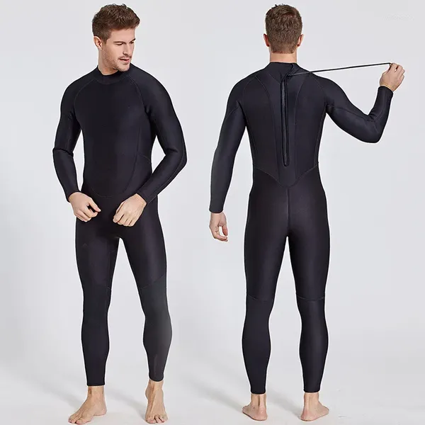 Maillots de bain pour femmes 2mm d'épaisseur isolé à manches longues une pièce maillot de bain résistant au froid résistant aux rayures surf couple combinaison de plongée