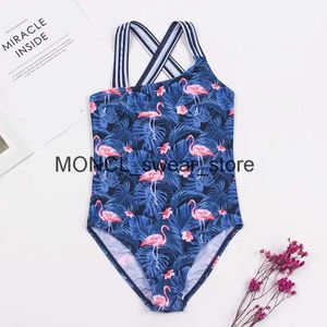 Dames Badmode 3-14 jaar Flamingo Print Zomer Tienermeisjes Kinderen Strand deuken Kinderen Eendelig badpak BadpakH2422088