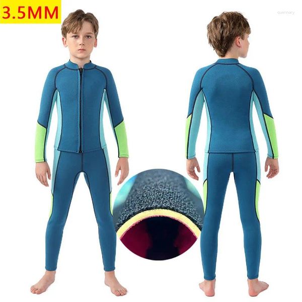 Traje de baño de trajes de baño para mujeres de 3,5 mm Lineo de vellón Termal Mantenga niños y niñas Traje de buceo de buceo Invierno