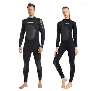 Swimwear féminin 3 mm Néoprène WetSuits pour couples à manches longues en une seule pièce d'hiver.