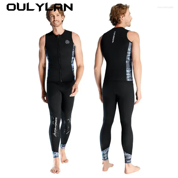 Traje de baño para mujer, Top de buceo sin mangas de 3MM para mujeres y hombres, pantalones de 2MM, traje profesional, traje de neopreno cálido para snorkel y surf 2024