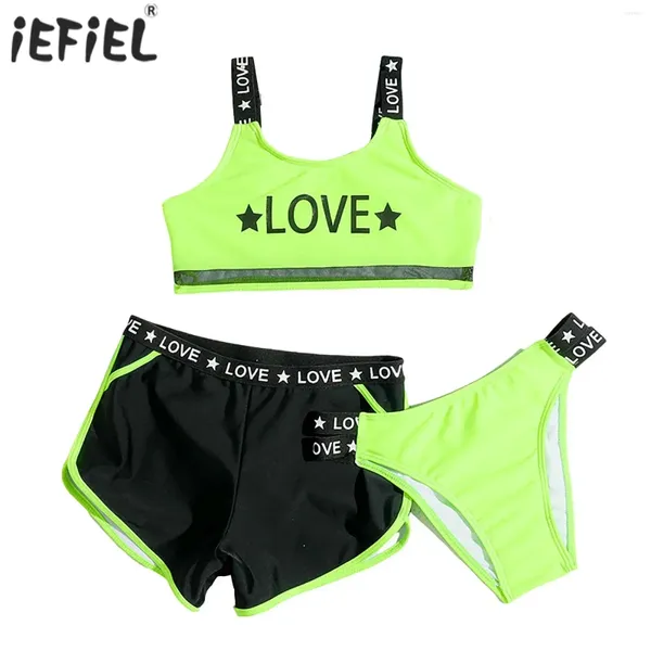 Swimwear féminin 3pcs gamins pour enfants de maillot de bain