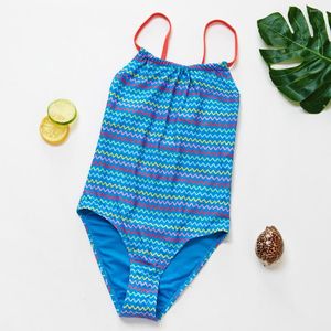 Maillots de bain pour femmes 7-14Y adolescent filles maillot de bain de haute qualité enfants une pièce rayé Pringt tenue de natation vêtements de plage