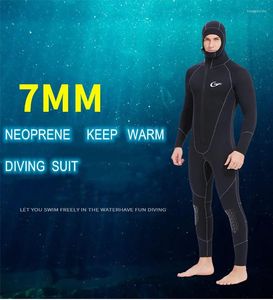 Dames Zwemkleding 7MM Neopreen Volwassenen Warm houden Volledig lichaam Snorkelen WetSuit Met capuchon Scuba Surfen Onder water Jagen Zwemmen Onderwatervissen Duiken