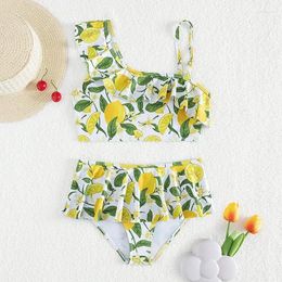 Swimwear féminin 8-12T Fashion Summer Girls MAINTRAIRE 2PCS SUITE COMPRIGNE