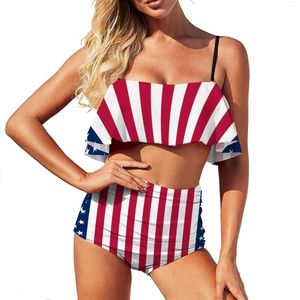 Swimwear pour femmes American Flag Print Bikinis Set Red Stripes Bikini MAINTAIRE SEXY SEXH