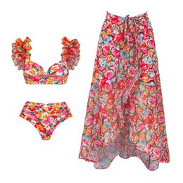 Dameszwemkleding Ashgaily Swimsuit Womens 2023 Push Up geplooide bandage Bikini Swimsuit Beach Suit tweedelige set J240403