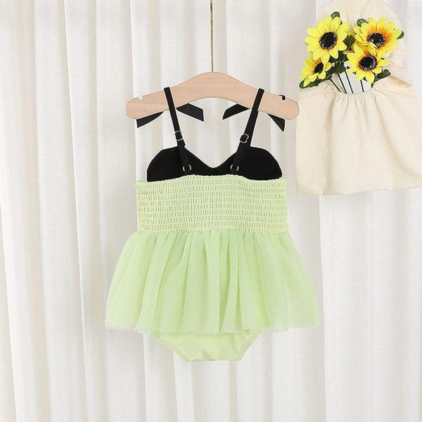 Traje de baño de mujer Niñas bebés Dulce y lindo Arco de amor 1 Color 6 Tamaños Falda Traje de baño Sling Bikini Conjunto de verano Traje de baño