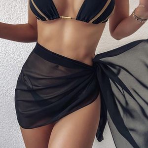 Dames badmode strand bikini wrap skri voor vrouwen chiffon cover-ups doorzichtige deksel van sjaal kaftan sarong zwempak
