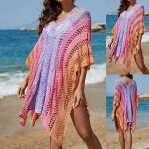 Vrouwen Badmode Strand Zonnebrandcrème Uitgeholde Vrouwelijke Kleding Cover Ups Modieus Patroon Losse Comfortabele Badpak 2024