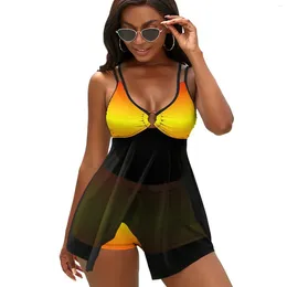 Swimwear pour femmes Beau Summer Sunset Tankini MAINTURE SEXY SEXY RÉSUST ART PRINT BIKINI Set Femmes High Cut Design Costume de bain de surf