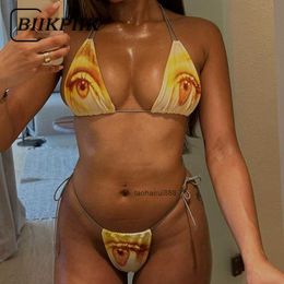 Dames Zwemkleding BIIKPIIK Prachtige Ogen Print Bikini Tweedelige sets Strandvakantie Sexy Pakken Vrouw Esthetisch Zomer 2023 Outfits Street chic 230825