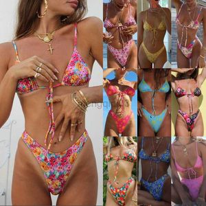 Dames zwemkleding bikini 2023 Nieuwe zwempak dames gesplitste driehoekbeker Tide Swimsuit bikini y23