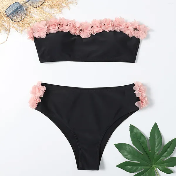 Maillot de bain pour femmes, bikini, maillot de bain fendu, ensemble sexy, contraste élevé, dégradé, pièce pour femmes, 2024