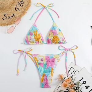 Bikini de maillots de bain pour femmes Ensemble de licolas à cordes sexy micro-string Femmes de maillot de bain à lacets Mini triangle biquinis