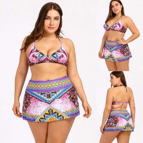 Ensembles de bikini de maillots de bain pour femmes pour les adolescentes imprimées push up set deux pièces licou